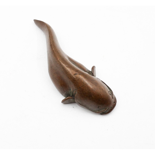 684 - Bronze Figure of Catfish Realistically Detailed 4cm Long, Possibly Japanese. According to  popular J... 