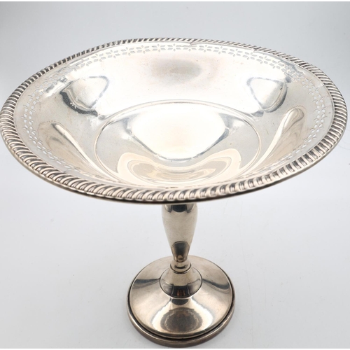 702 - Silver Table Centrepiece Pedestal Form Gadrooned Rim Decoration