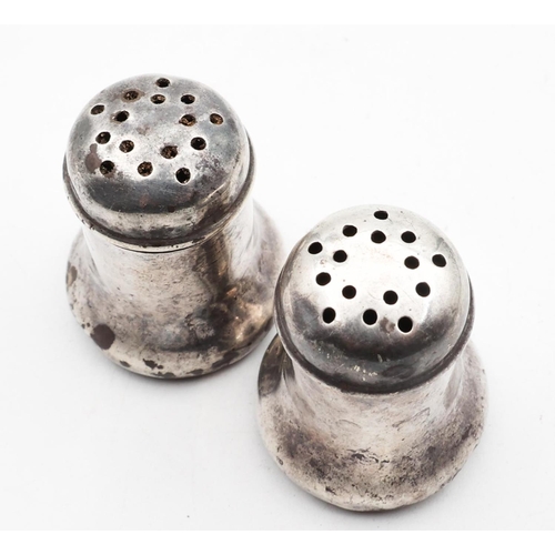 705 - Pair of Silver Salt and Peppers Bell Shape Form