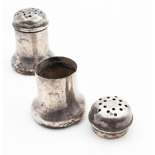 705 - Pair of Silver Salt and Peppers Bell Shape Form