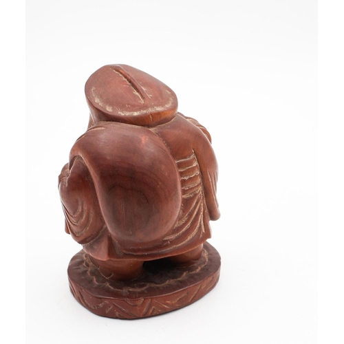 719 - Carved Netsuke Figure Gentleman with Robe and Hat Approximately 3cm High