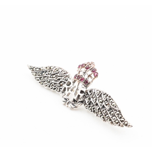 728 - Silver RAF Sweetheart Brooch Pin Verso