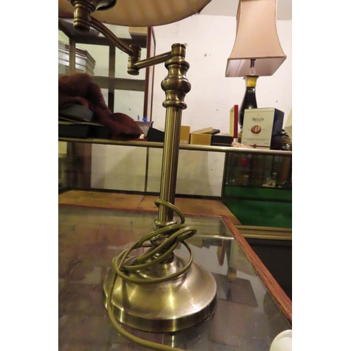 734 - Brushed Bronze Reticulated Arm Form Lamp Adjustable with Shade Working Order