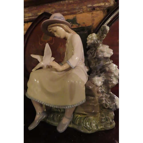 739 - Neo Fine Porcelain Figure of Girl with Bird