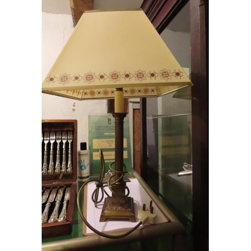 748 - Laura Ashley Lamp with Decorated Shade Electrified Working Order