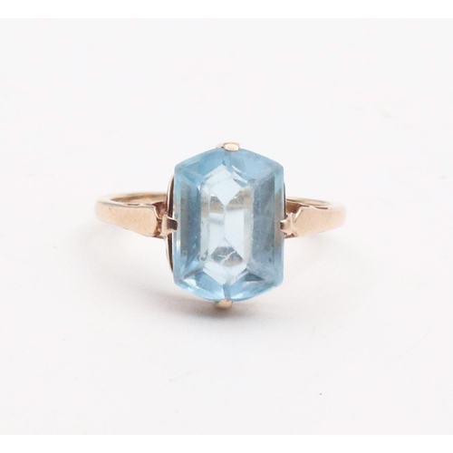 77 - Topaz Centre Stone Ladies Ring Mounted on 9 Carat Gold Ring Size N and a Half