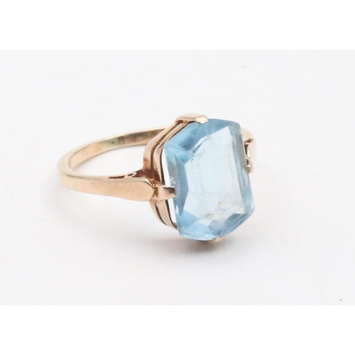 77 - Topaz Centre Stone Ladies Ring Mounted on 9 Carat Gold Ring Size N and a Half