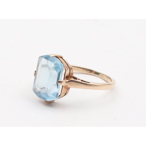 77 - Topaz Centre Stone Ladies Ring Mounted on 9 Carat Gold Ring Size N and a Half