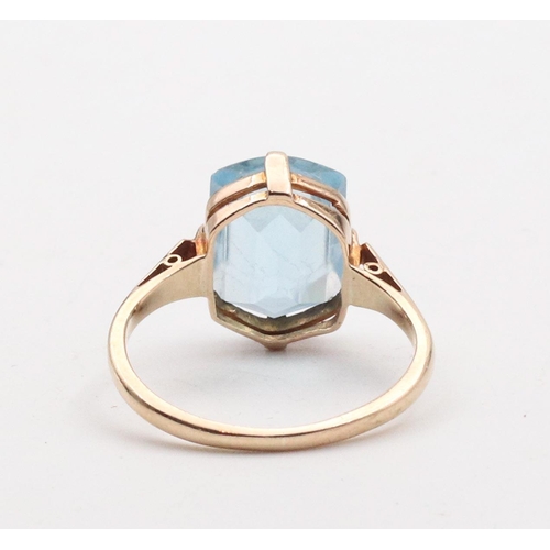 77 - Topaz Centre Stone Ladies Ring Mounted on 9 Carat Gold Ring Size N and a Half