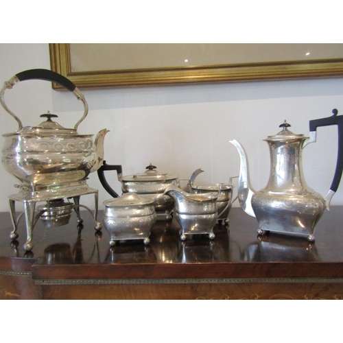 801 - Irish Six Part Silver Tea and Coffee Service Hallmarked 1916 by Thomas Weir Attractively Detailed Sh... 