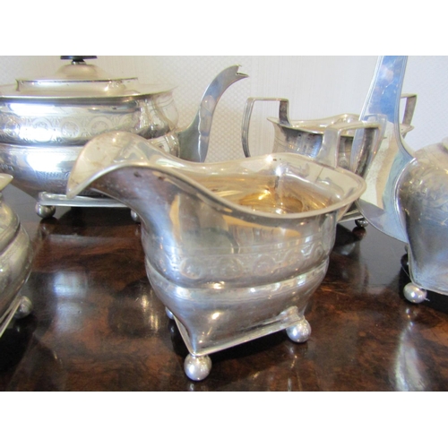 801 - Irish Six Part Silver Tea and Coffee Service Hallmarked 1916 by Thomas Weir Attractively Detailed Sh... 