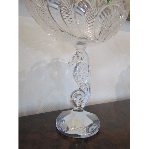 802 - Waterford Seahorse Motif Centrepiece Bowl Approximately 15 Inches High Good Original Condition