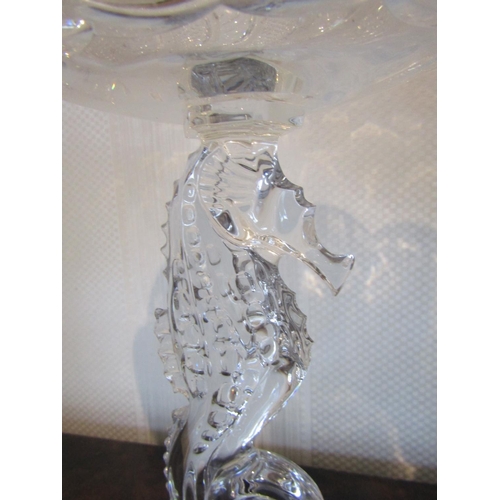 803 - Matching Waterford Seahorse Motif Centrepiece Bowl Approximately 15 Inches High Good Original Condit... 