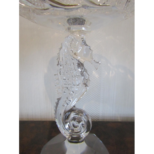 804 - Matching Waterford Seahorse Motif Centrepiece Bowl Approximately 15 Inches High Good Original Condit... 