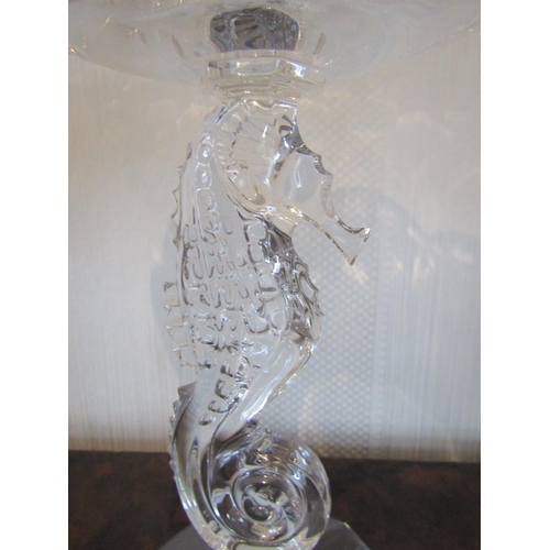 804 - Matching Waterford Seahorse Motif Centrepiece Bowl Approximately 15 Inches High Good Original Condit... 