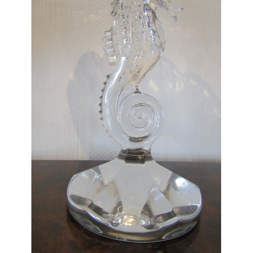 804 - Matching Waterford Seahorse Motif Centrepiece Bowl Approximately 15 Inches High Good Original Condit... 