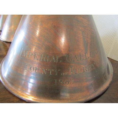 808 - Graduated Set of Imperial Measures for the County of Kerry Each Dated 1863 Imperial Gallon, Half Gal... 