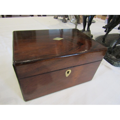 812 - Regency Rosewood Travelling Box with Fitted Interior Burgundy Silk Lined Approximately 11 Inches Wid... 