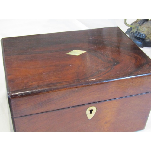 812 - Regency Rosewood Travelling Box with Fitted Interior Burgundy Silk Lined Approximately 11 Inches Wid... 