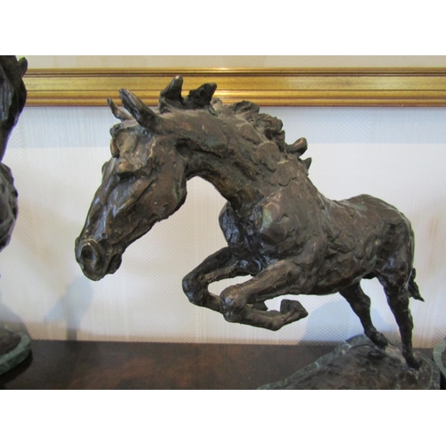 814 - James Osborne (1940-1992) Jumping Thoroughbred Original Bronze Sculpture Approximately 17 Inches Hig... 