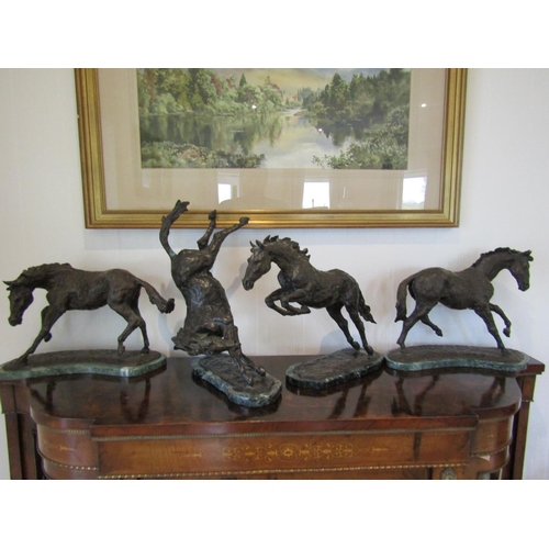 814 - James Osborne (1940-1992) Jumping Thoroughbred Original Bronze Sculpture Approximately 17 Inches Hig... 