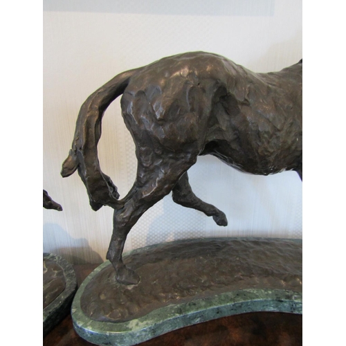 815 - James Osborne (1940-1992) Cantering Thoroughbred Original Bronze Sculpture Approximately 17 Inches H... 