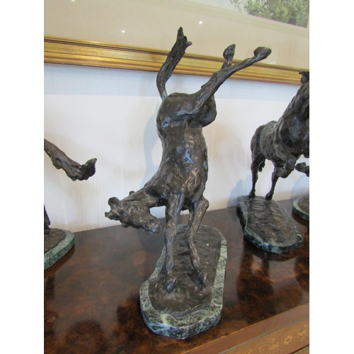 816 - James Osborne (1940-1992) Falling Thoroughbred Original Bronze Sculpture Signed and Numbered 1/10 Ex... 