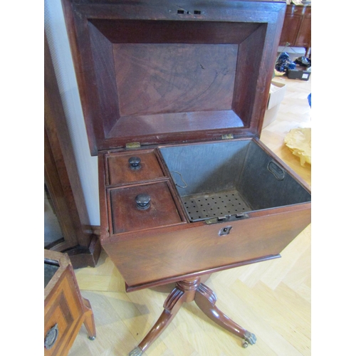 819 - Irish William IV Tea Caddy with Hinged Cover above Fitted Interior Two Drawers to Side above Well Ca... 