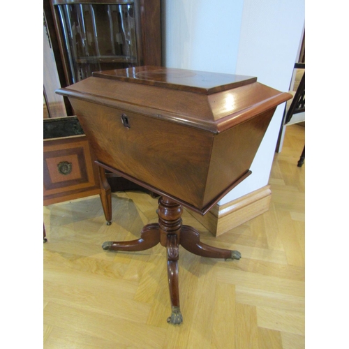 819 - Irish William IV Tea Caddy with Hinged Cover above Fitted Interior Two Drawers to Side above Well Ca... 