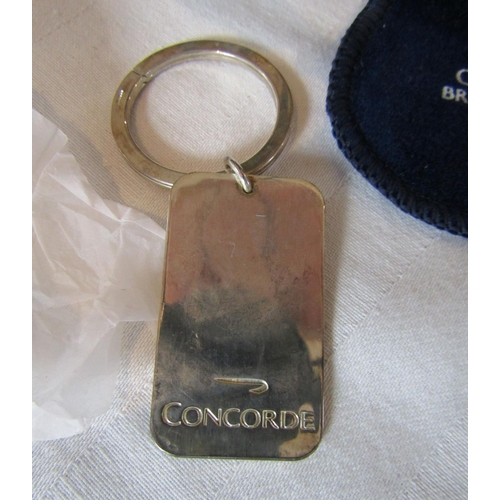 821 - Silver Concorde Key Ring with Original Pouch and Wrapping Paper Insignia Embellishment