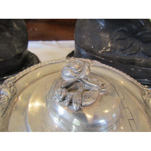 822 - Irish Silver Three Part Tea Service Hallmarked West Circa 1900 Attractively Detailed with Gadrooned ... 