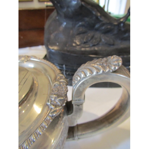 822 - Irish Silver Three Part Tea Service Hallmarked West Circa 1900 Attractively Detailed with Gadrooned ... 