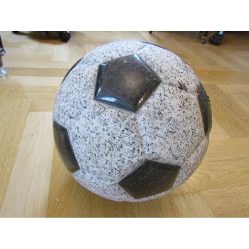 832 - Carved Granite Soccer Ball Life-Size with Polished Insets