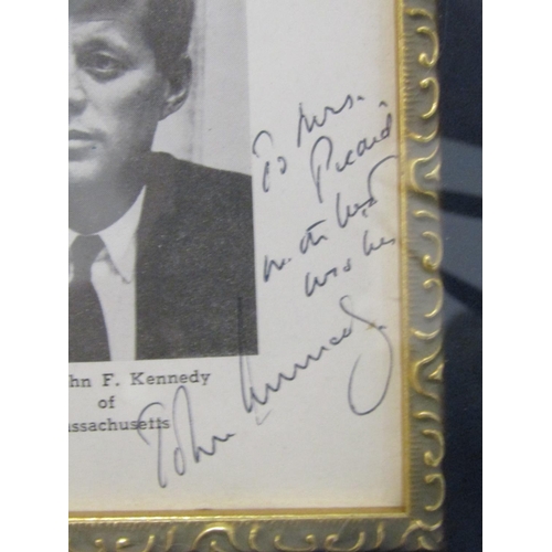 839 - Signed John F Kennedy (1917-1963) Photograph with Maine Democratic Party Dinner Invitation at Hotel ... 