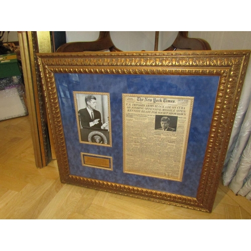 841 - John F Kennedy (1917-1963) Signed Photograph while President with Front Page of The New York Times D... 