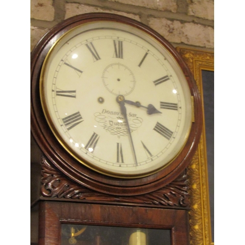 843 - Rare Over-Sized Dobbyn & Son Dublin Eight Day Regulator Wall Clock Striking the Hours on a Gong Maho... 