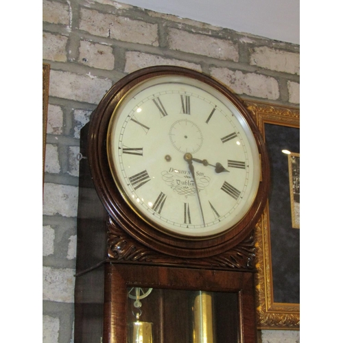 843 - Rare Over-Sized Dobbyn & Son Dublin Eight Day Regulator Wall Clock Striking the Hours on a Gong Maho... 