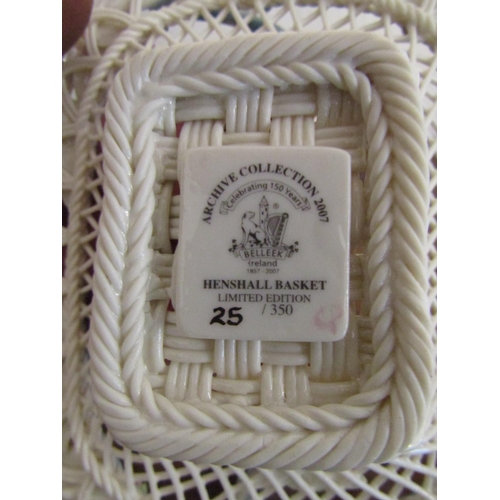 860 - Belleek Henshall Basket Numbered 25 Created 2007 to Celebrate Belleek Potteries 50 Years 1857 - 2007... 