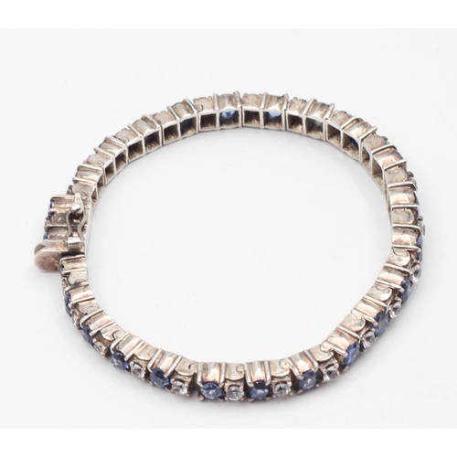 87 - Mid Twentieth Century Sapphire Bracelet Articulated Form Sapphires of Various Hues Length 18.5cm 24 ... 