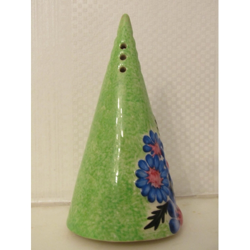 870 - Clarice Cliff Bizarre Pattern Handpainted Table Salt Conical Form Approximately 5 Inches High Signed... 