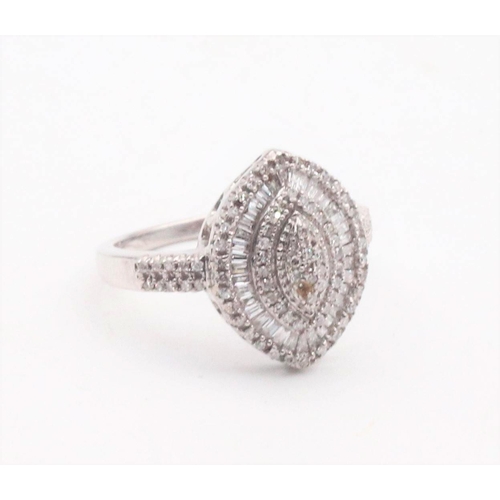 90 - Diamond Cluster Ring Total Diamond Weight Approximately 0.5 Carats Ring Size P Total Crown Width 1.8... 