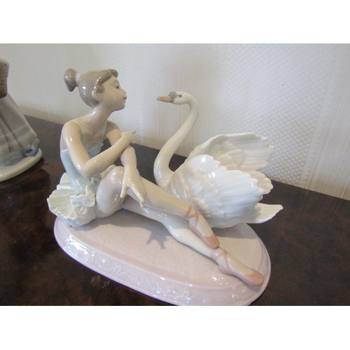 900 - Lladro Ballerina with Swan Fine Porcelain Figure Signed to Base Dated 1999 Reference Number 6904K-29... 