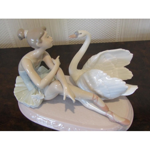 900 - Lladro Ballerina with Swan Fine Porcelain Figure Signed to Base Dated 1999 Reference Number 6904K-29... 