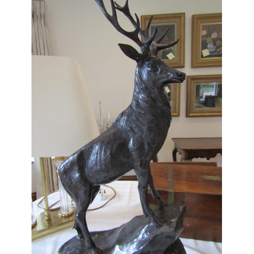 924 - Jean Moignier Jules Moigniez (1835-1894) Highland Stags Pair Bronze Each Approximately 30 Inches Hig... 