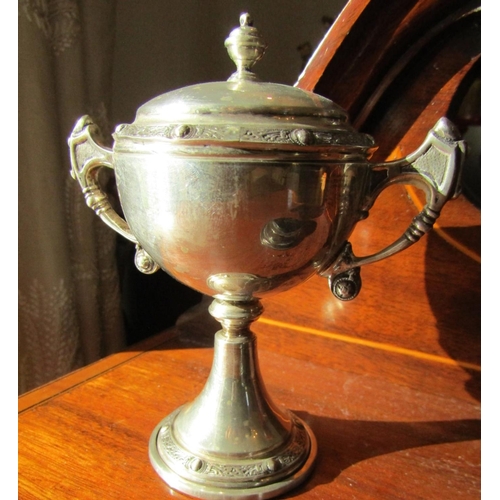 929 - Irish Silver Trophy Cup Approximately 5 Inches High Hallmarked Dublin Weir & Sons Celtic Motifs Thro... 