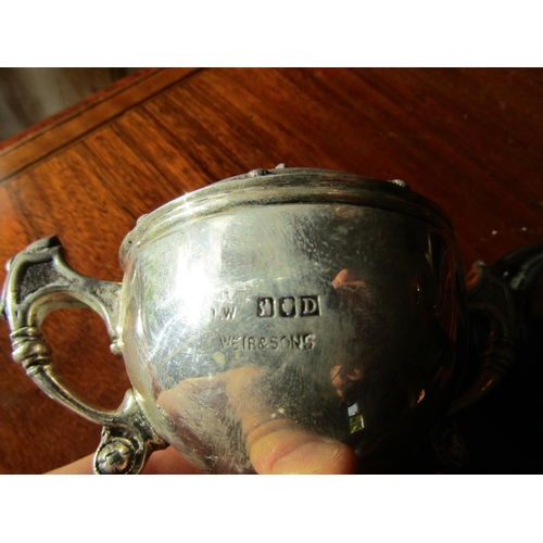 929 - Irish Silver Trophy Cup Approximately 5 Inches High Hallmarked Dublin Weir & Sons Celtic Motifs Thro... 