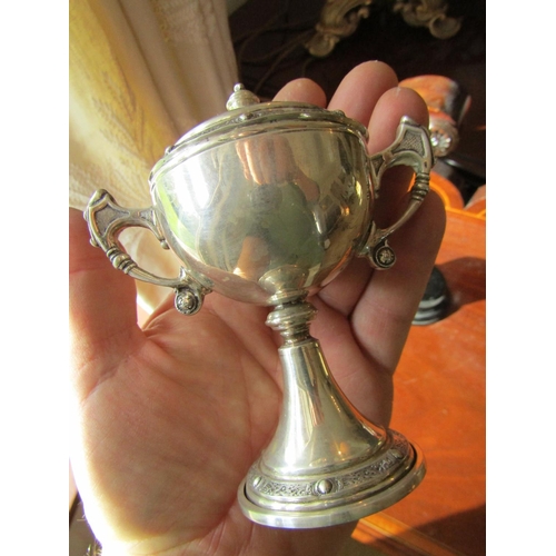 929 - Irish Silver Trophy Cup Approximately 5 Inches High Hallmarked Dublin Weir & Sons Celtic Motifs Thro... 