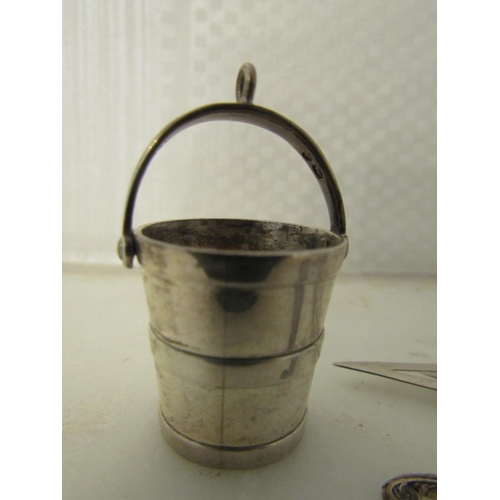 930 - Novelty Silver Salt Bucket Form Hallmarked London 1873 JB Victorian Silver and Ivory Bookmark Hallma... 