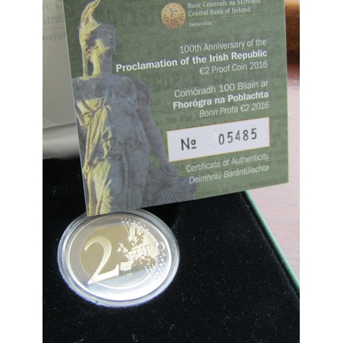 956 - 1931 Farthing, 1928 Irish Silver Coin, 1968 Coin and 2016 Û2 Proclamation Coin Encapsulated Containe... 