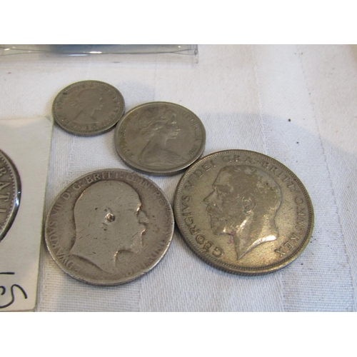 963 - Queen Victoria 1845 Silver Crown, Elizabeth II Half Crown 1960 Silver,  Edward VII Silver Coin and G... 